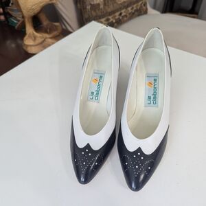 Vintage Liz Claiborne Women's Black and White Heels